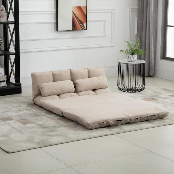 Adjustable Floor Sofa Bed with 2 Lumbar Pillows - Costway