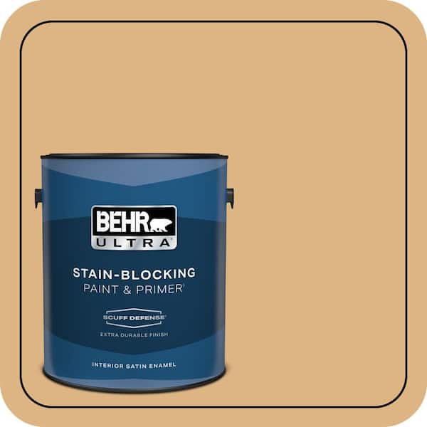 BEHR ULTRA 1 gal. Home Decorators Collection #HDC-CL-18 Cellini Gold Extra Durable Satin Enamel Interior Paint & Primer
