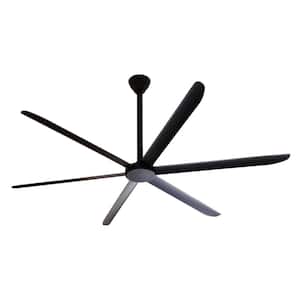108 in. Indoor Matte Black HVLS Ceiling Fan and 6-Speed Remote Control