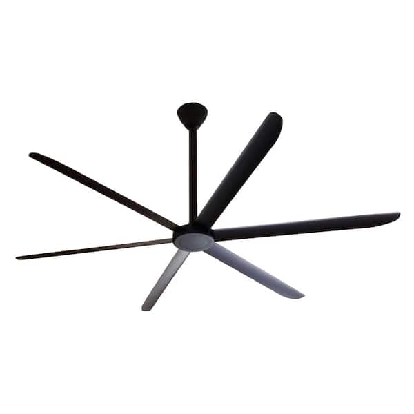 9 ft. Diameter Indoor Matte Black 120-Volt 104 RPM Industrial HVLS Ceiling Fan with Included 6-Speed Remote Control