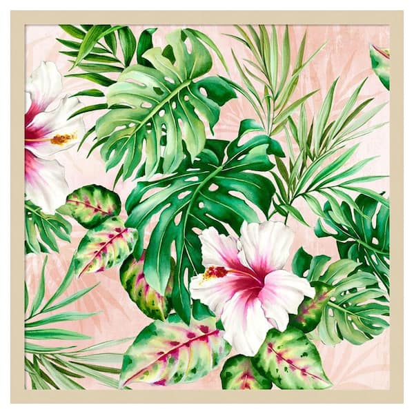 Amanti Art Hot Tropical Floral by Alex Black 1 Piece Framed Giclee Nature Art Print 25 in. x 25 in.