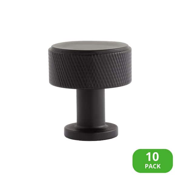 Sumner Street Home Hardware 10-Pack Kent Knurled 1-1/8 in. (29 mm) Industrial Matte Black Round Cabinet Knob