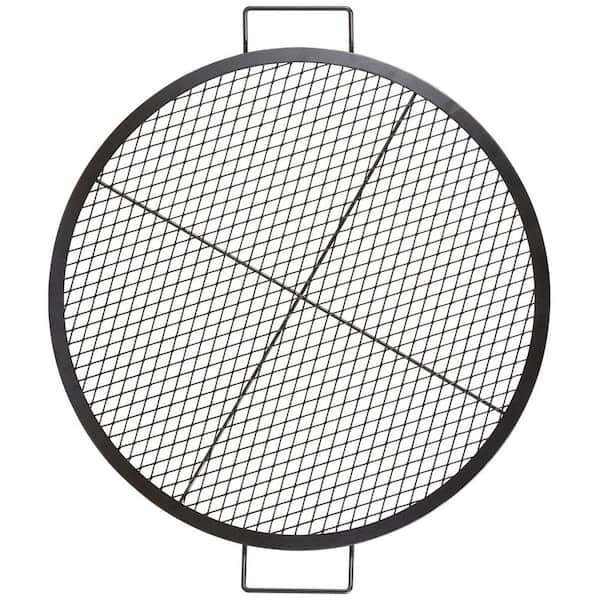 36 in. Heavy Duty Round Portable Camping Steel X-Marks Cooking Fire Pit Grill BBQ Grate