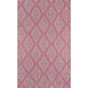 Lake Palace Rajasthan Weekend Pink 9 ft. 3 in. x 12 ft. 6 in. Indoor Outdoor Rug