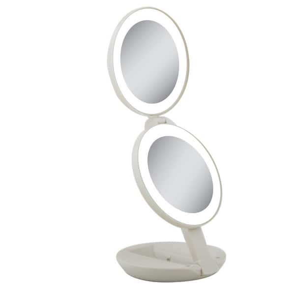 Zadro Next Generation LED Lighted Travel Makeup Mirror in Cream