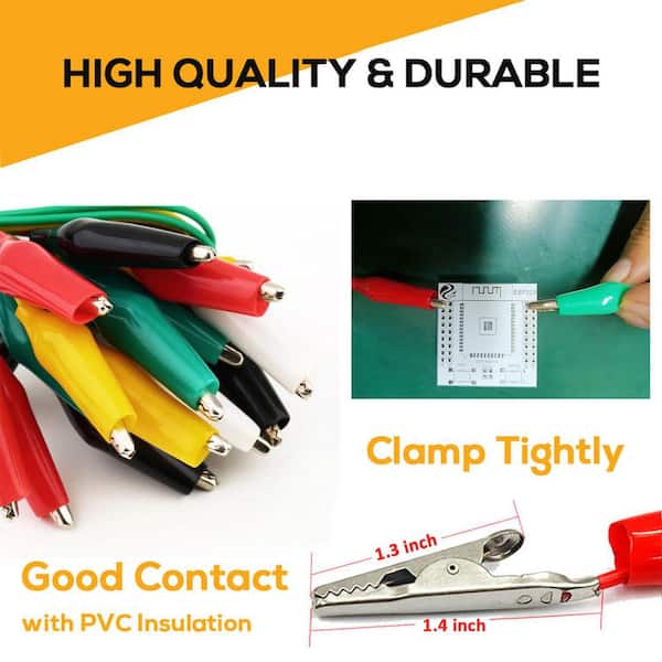Yichuhaoxi Premium Alligator Clips Electrical 21.7 in. Test Leads