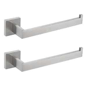 Bath 9 in. Wall Mounted Towel Bar Stainless Hand Towel Bar Towel Holder in Brushed Nickel (2-Pack)