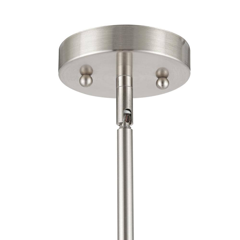 52" Brushed Nickel Double Drum Chandelier with Beige Rope Shade