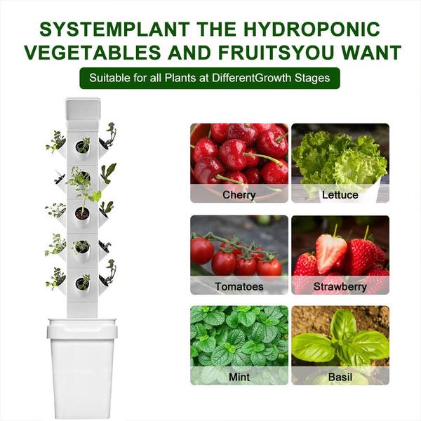 Unbranded Standard Hydroponic Tower - 28 hole 7 Tier Kit Indoor Hydroponic Garden - Vertical Hydroponic Garden