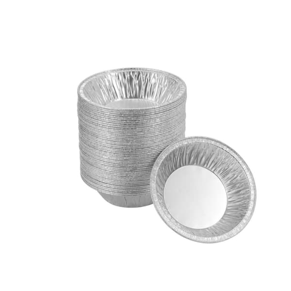 5 in. Disposable Aluminum Foil Pie Pans with Freeze and Reheat for Kitchen, Baking Personal Mini Pies and Tart (50-Pack)