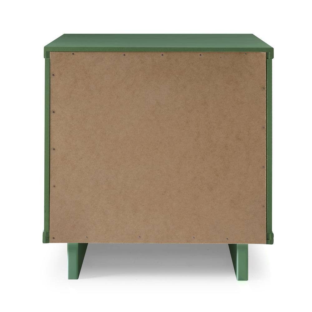 Granville Sage Green Modern Nightstand with Ribbed Drawer Front