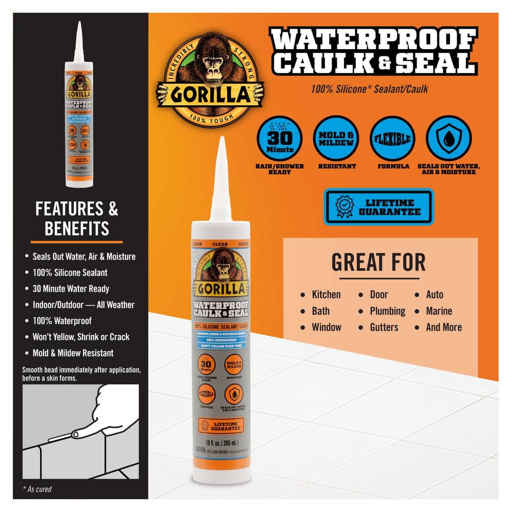 Clear Silicone Waterproof Caulk & Sealant Pack of 12