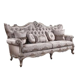 Amelia 94 in. Rolled Arm Polyester Rectangle Sofa in Champagne