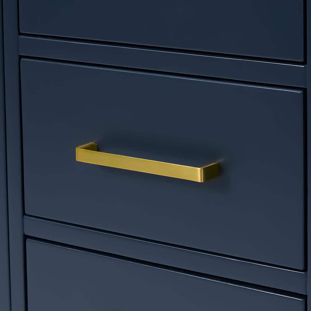 Midnight Blue 60" Solid Wood Freestanding Vanity Cabinet