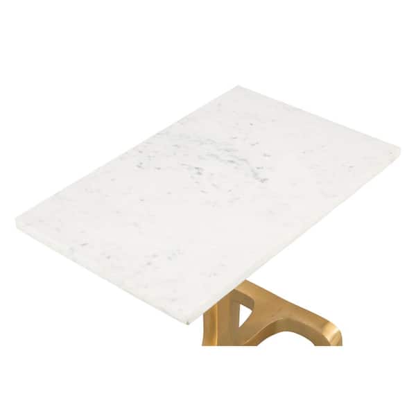 ZUO - Clement White and Gold Side Table