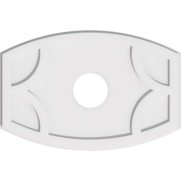Ekena Millwork 26 in. W x 17-3/8 in. H x 5 in. ID x 1 in. P Kailey Architectural Grade PVC Contemporary Ceiling Medallion