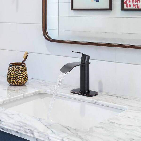 Single Handle Single Hole Bathroom Faucet with Pop-Up Drain Included in Oil Rubbed Bronze