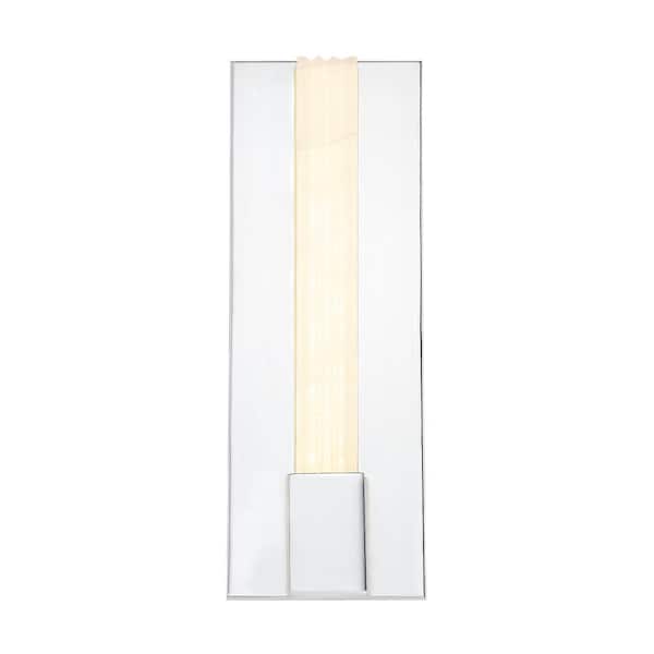 ALORA Kismet 14-in 1 Light 16-Watt Polished Nickel/Alabaster Integrated LED Vanity Light