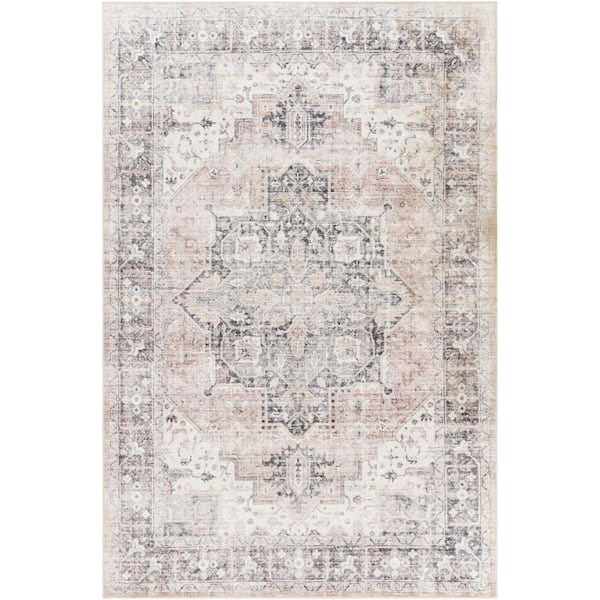Menena Gray Doormat 3 ft. x 4 ft. Machine-Washable Medallian Indoor Area Rug