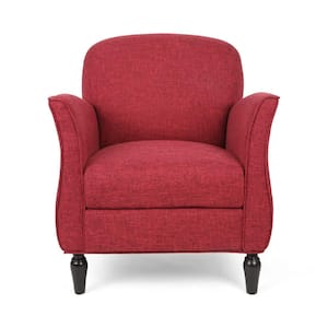 Swainson Traditional Cranberry Tweed Fabric Armchair