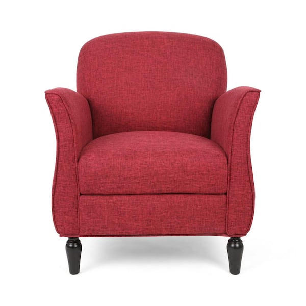 Noble House Swainson Traditional Cranberry Tweed Fabric Armchair