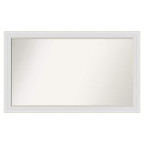 Amanti Art Flair Soft White Narrow 40 in. x 24 in. Custom Non-Beveled Satin Recyled Polystyrene Bathroom Vanity Wall Mirror