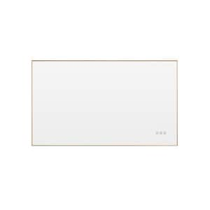 42 in. W x 24 in. H Rectangular Framed Dimmable Wall Bathroom Vanity Mirror in Brushed Gold