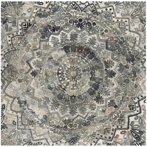 Marquee Gray/Multi 10 ft. x 10 ft. Floral Oriental Square Area Rug