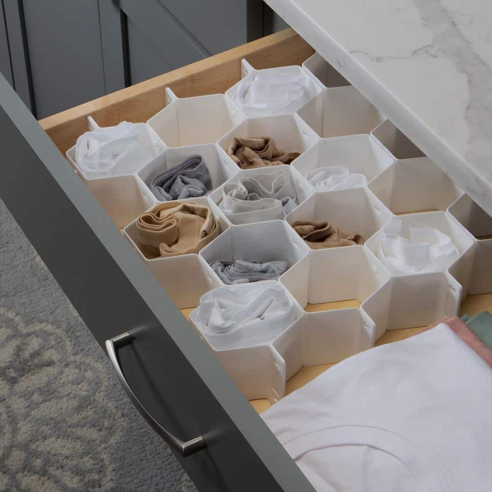 Simplify 34-Compartment Honeycomb Drawer Organizer