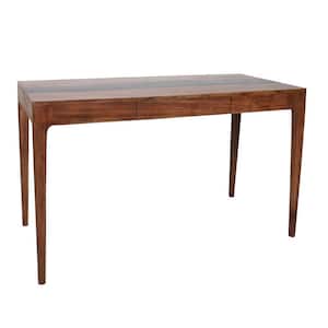 24 in. Rectangular Brown Wood 1-Drawers Writing Desk with Block Legs