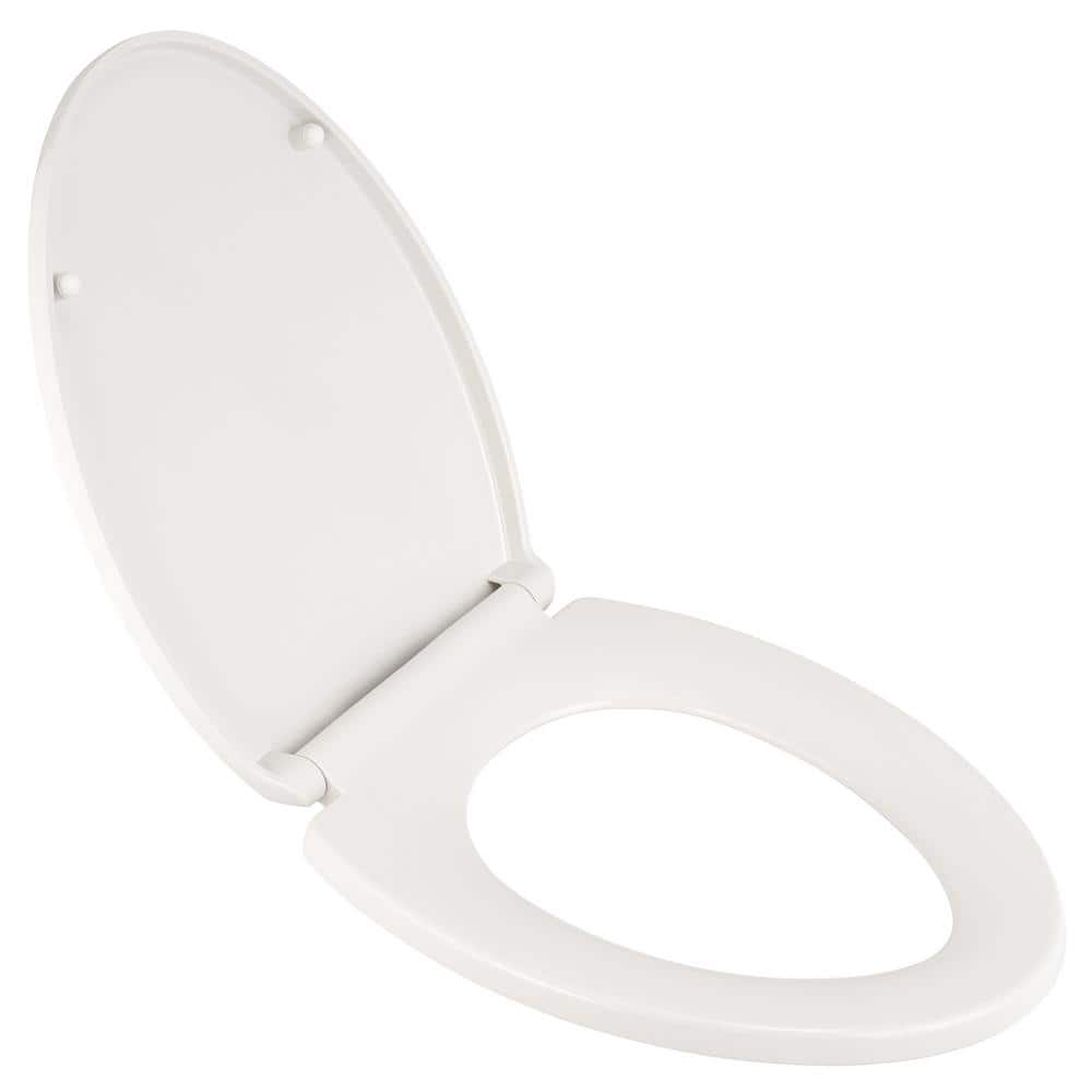 White Elongated Slow-Close Toilet Seat with EverClean Surface