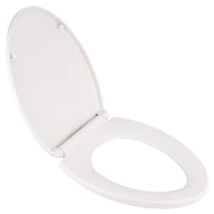 Transitional Slow-Close EverClean Elongated Closed Front Toilet Seat in White
