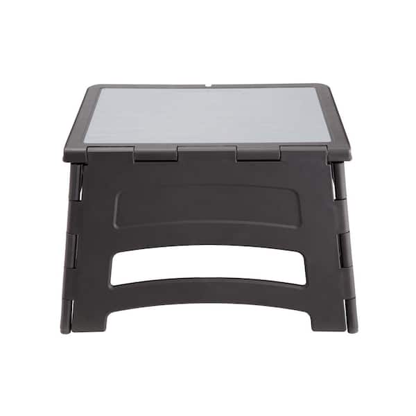 Gorilla Ladders Solid Plastic 1-Step Step Stool, 300 Load Capacity,  Reach Height, Folds Under Thin, Soft Touch Tread GLP-1S