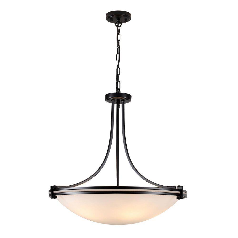 24.4 in. 4-Light Black Pendant Light with Glass Shade Height Adjustable Chandelierfor Hallway Bedroom Kitchen price history on PriceWatchPro