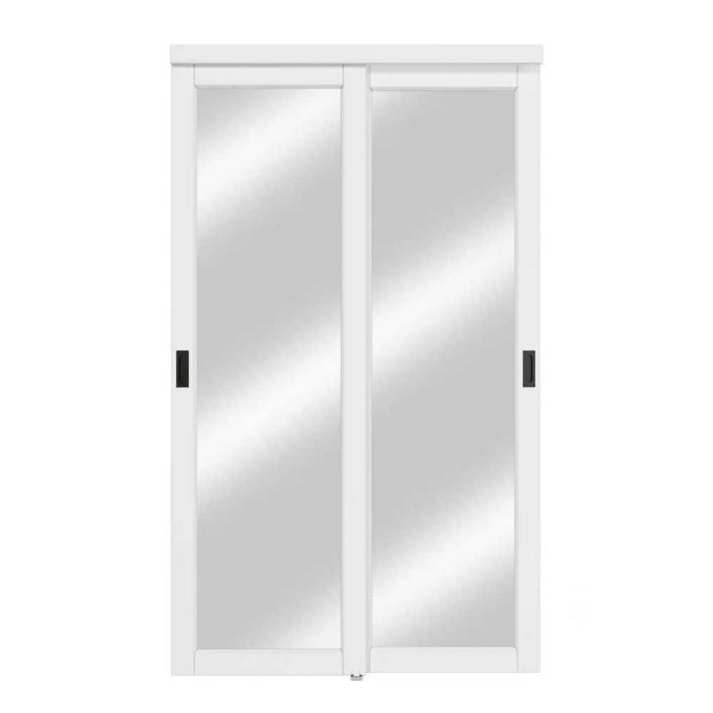 ARK DESIGN 48 in. x 80 in. 1 Lite Mirror Glass White Finished Interior ...