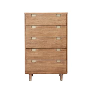 Easton Brown 5-Drawers 64 in. W Chest of Drawers