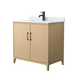 Elan 36 in. W x 22 in. D x 35 in. H Single Bath Vanity in White Oak with White Carrara Marble Top