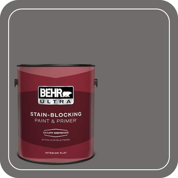 BEHR ULTRA 1 gal. #780F-6 Dark Granite Extra Durable Flat Interior Paint & Primer
