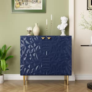 31.9 in. H Blue Freestanding 2 Door Storage Cabinet