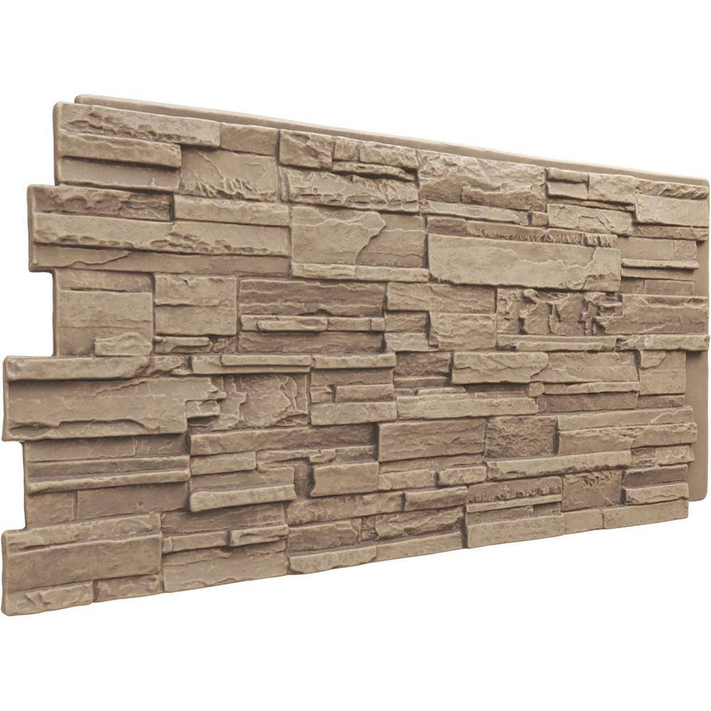 Valley Spring Faux Stone Panel in Light Brown