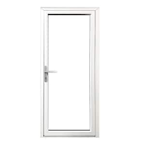 Teza French Door 37.5 in. x 80 in. Gloss White Aluminum French Door Full Lite Tight Hand Inswing