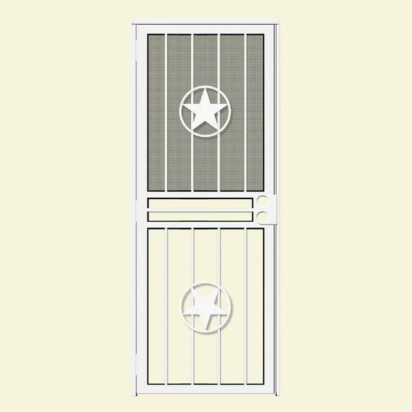 Unique Home Designs 32 in. x 80 in. Lone Star White Recessed Mount All