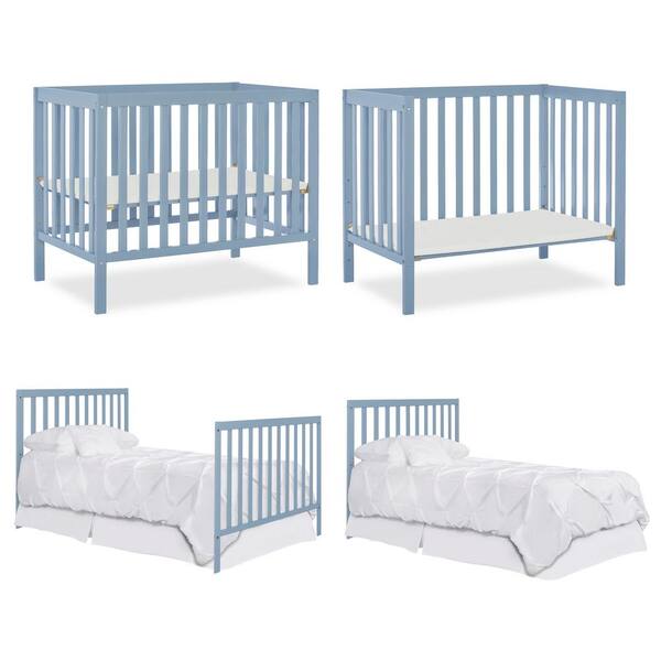 blue mini crib