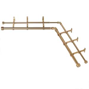 1 inch Adjustable Double Bay Window Curtain Rod with Finial 32''-86'' - Warm Gold