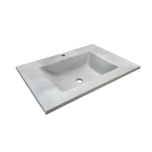 31 in. W x 22 in. D Concrete Single Basin Vanity Top in Light Gray with Light Gray Rectangle Basin