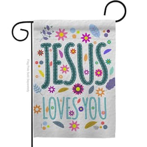 13 in. x 18.5 in. Jesus Loves You Garden Flag Double-Sided Religious Decorative Vertical Flags