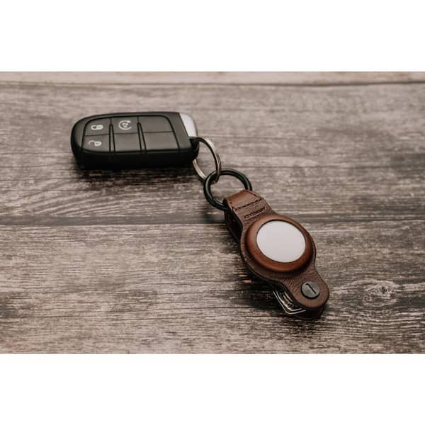 KeySmart Rustic Brown Air Genuine Leather Compact Key Holder for AirTag  KS040-BRN-LEA - The Home Depot