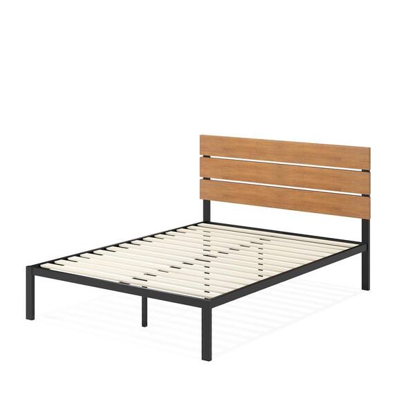 Zinus paul metal and wood shop platform bed with wood slat support