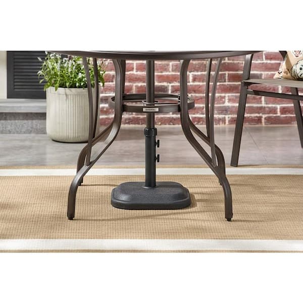 26 lb. Concrete and Resin Patio Umbrella Base in Black