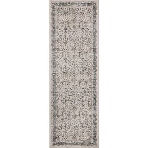 Anniston Ivory/Stone 2 ft. 6 in. x 10 ft. Machine Washable Runner Rug